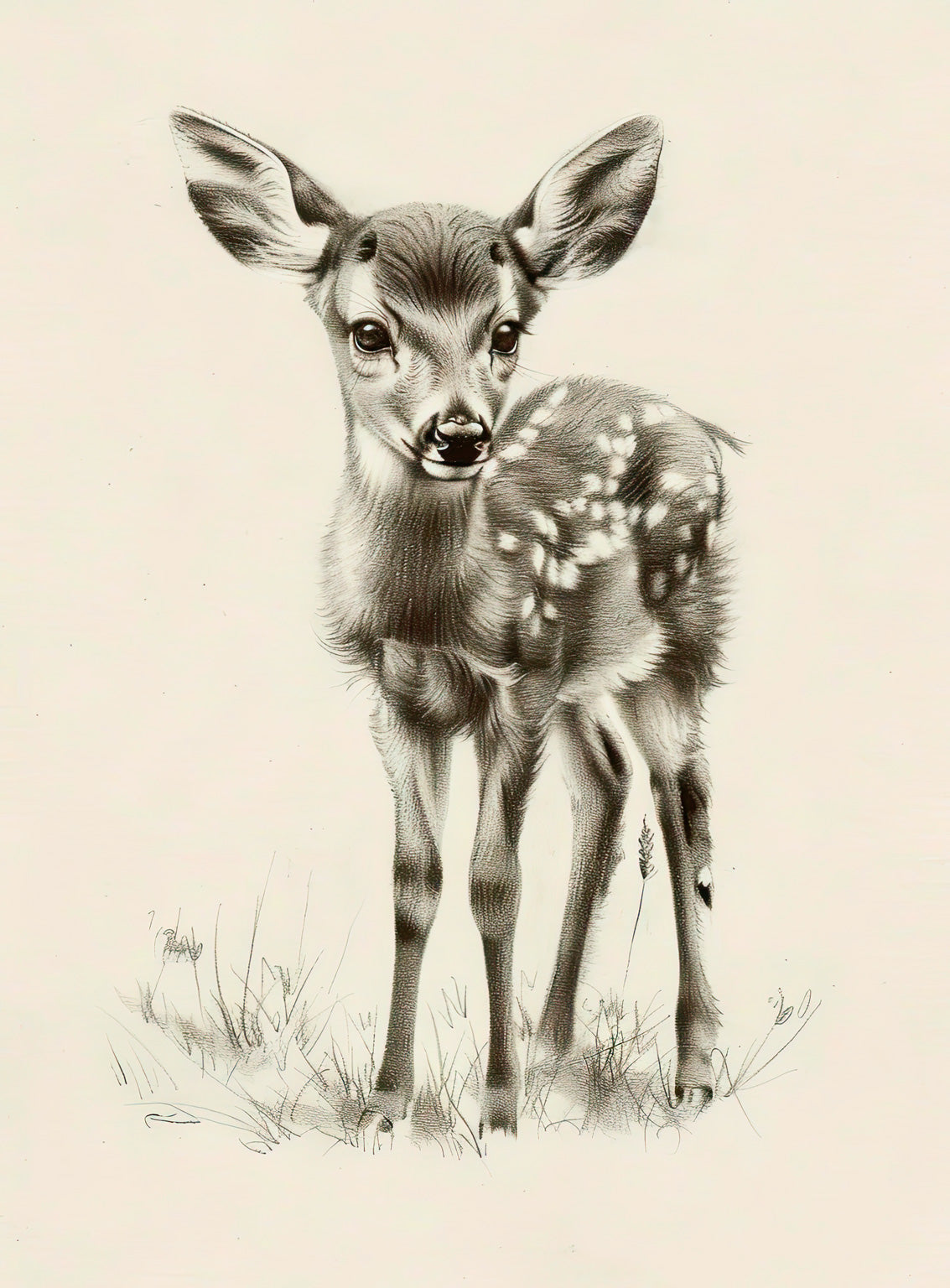 Baby deer signed store sketch